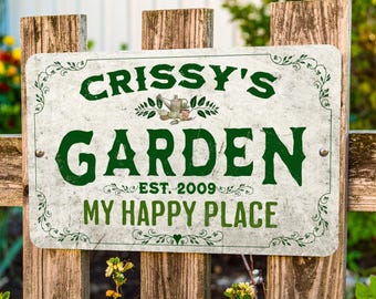 Customizable Rustic Garden Sign: Personalized Outdoor Decor, 9 Text Options, Mother's Day Gift