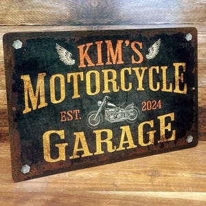 Printed Aluminum Sign with distressed design. Has a gloss finish