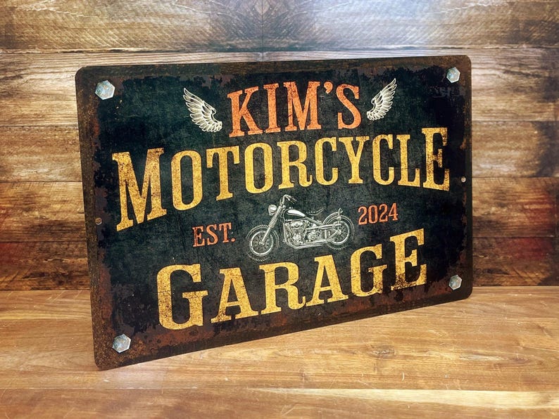 Printed Aluminum Sign with distressed design. Has a gloss finish