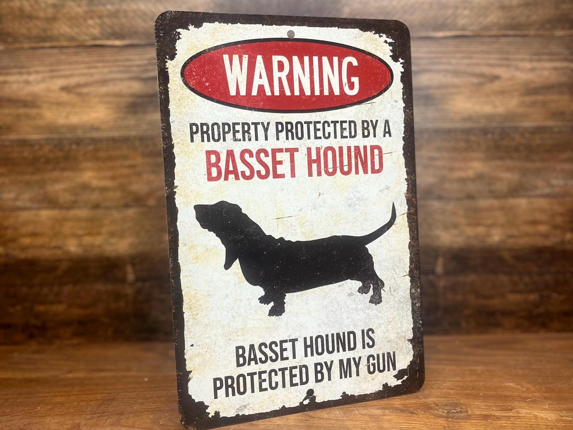 Basset Hound Sign: Beware of Dog, Vintage Style Aluminum Decor - Etsy