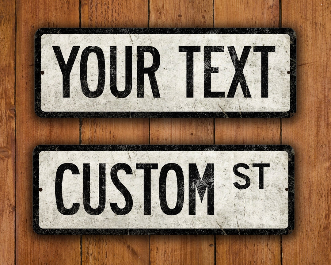 Custom Vintage-style Metal Street Sign With Weathered - Etsy
