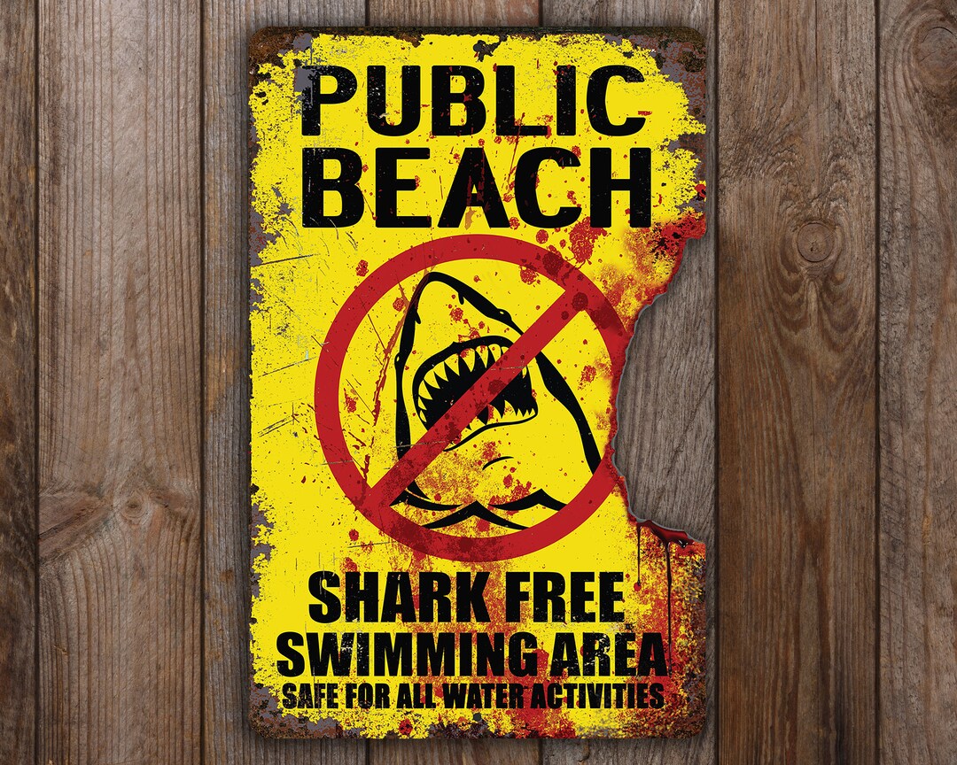 Shark Free Beach Funny Sign PVC - Etsy