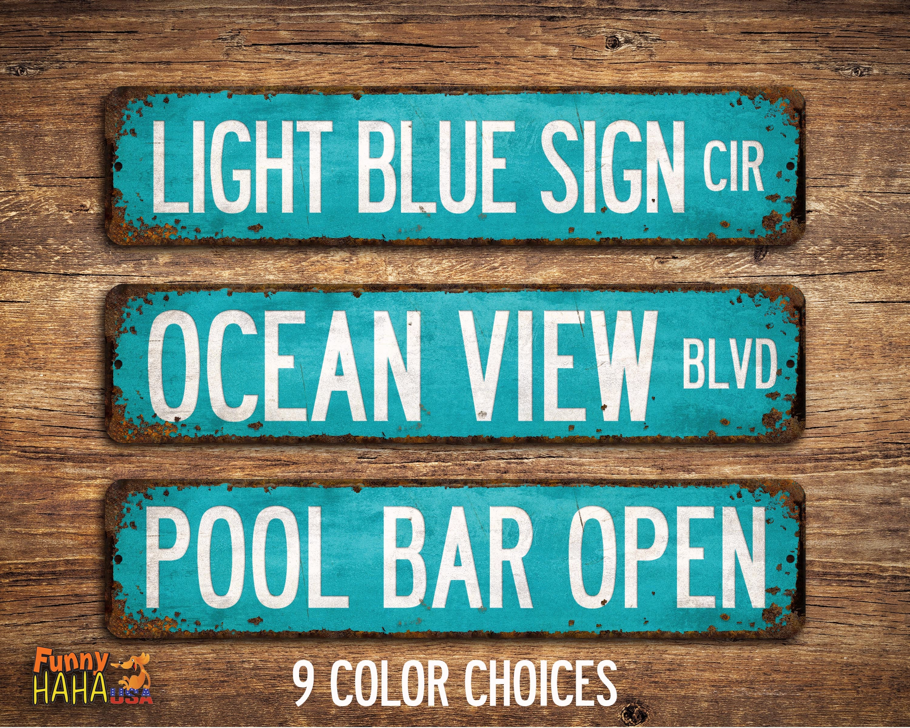 Custom Color Rusted Metal Street Sign Vintage-style With Weathered ...