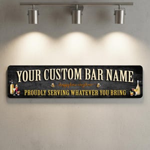 Customizable Retro Metal Bar Sign: Vintage Style Home Decor