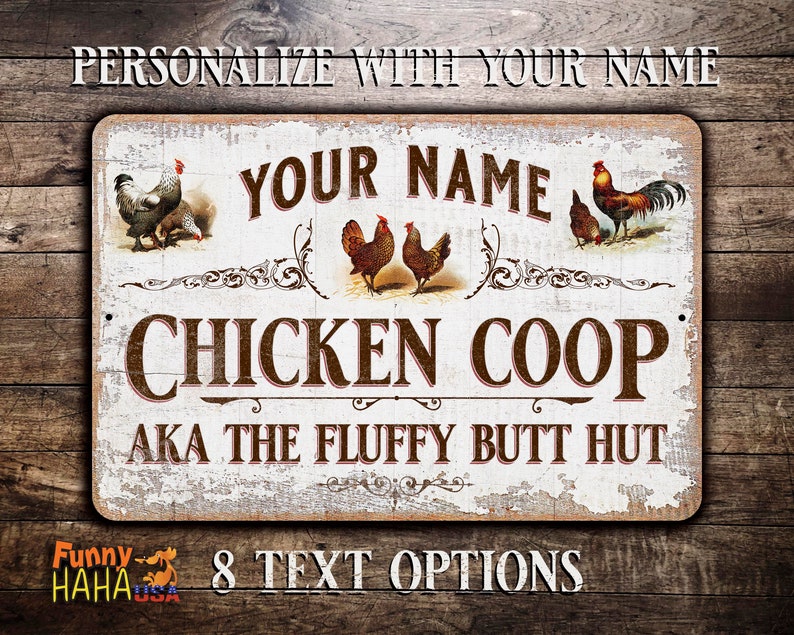 Chicken Coop Sign Personalized Vintage Design Etsy