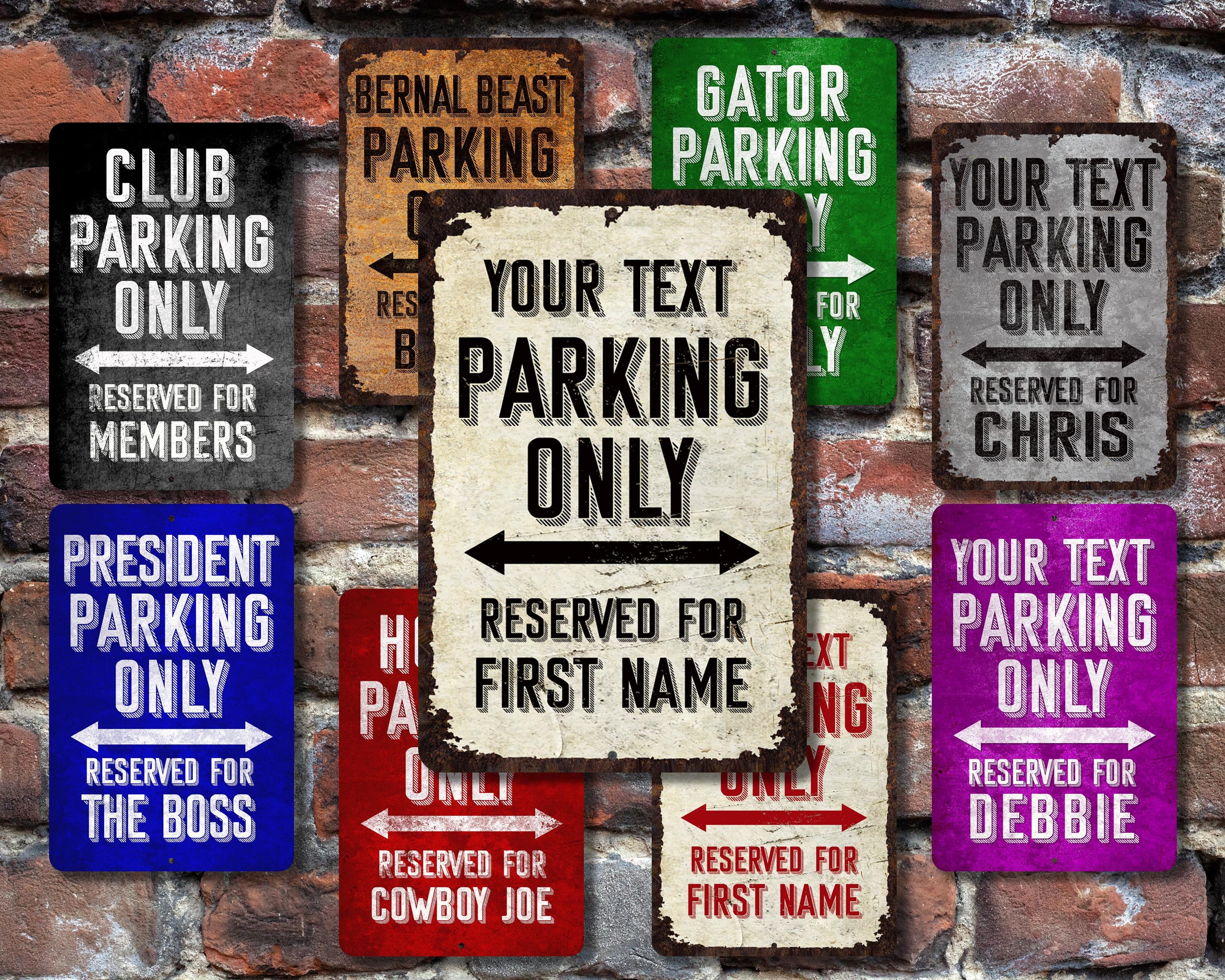 Rico Industries NFL Personalized Metal Parking Sign Personalized/Custom  Metal 8.5 x 11 Parking Sign - Home Décor - Indoor/Outdoor - Great Gift  for