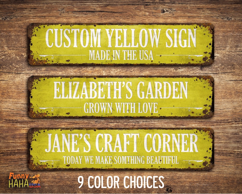 Street Sign Custom Color Rusted Metal Look Double Line Sign | Etsy