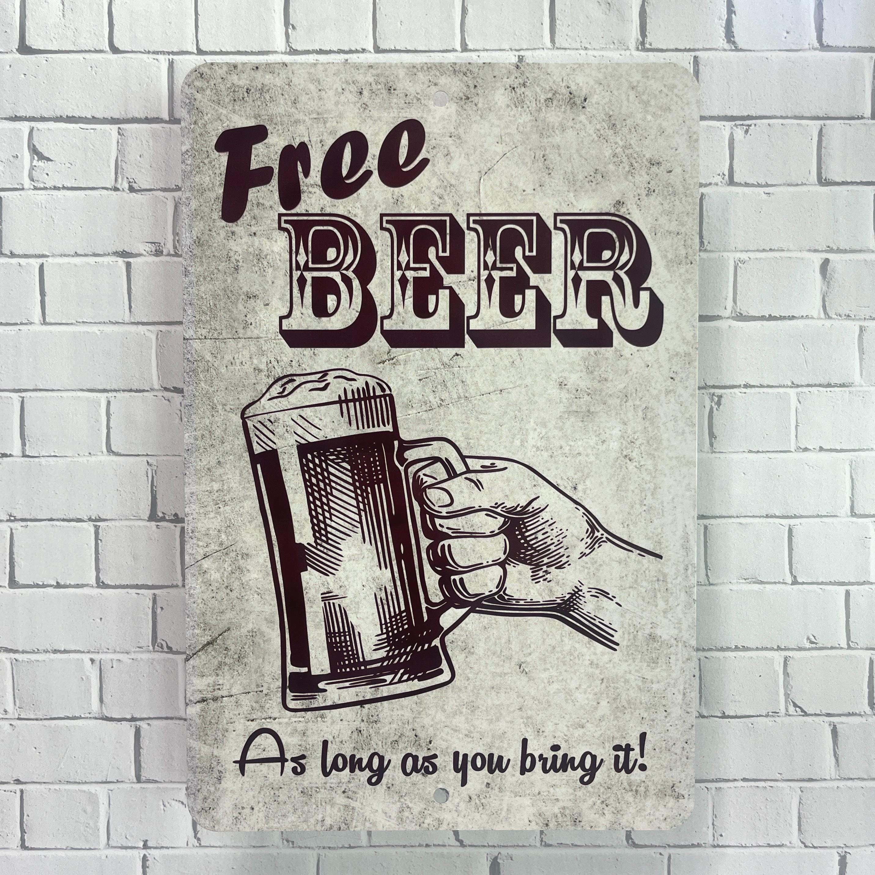 thumbnail image 2 of FREE BEER TOMORROW Cast Iron Door Plaque | Garden Sign, Ranch Wall Decor, Man Cave Gift 2 of 6