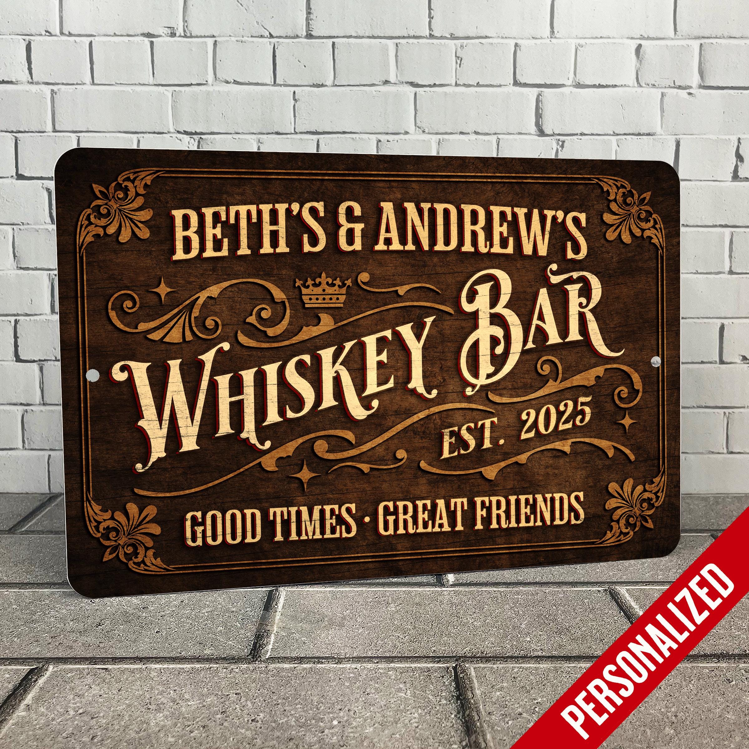 Personalized Metal Pub Sign - Custom Licensed Liquor Name Plaque For Bar Or Home