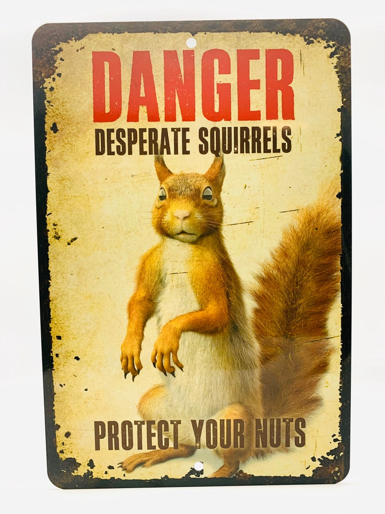 Danger Desperate Squirrels Protect Your Nuts Etsy