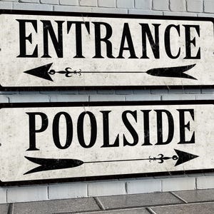 Custom Directional Metal Street Sign with Rustic, Weathered Appearance - 6 x 18