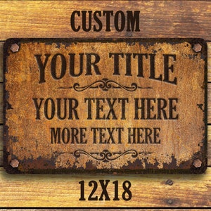 Custom Rusty Appearance Metal Sign - Etsy