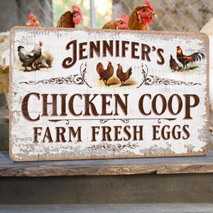 Chicken Coop Sign | Personalized | Vintage Design