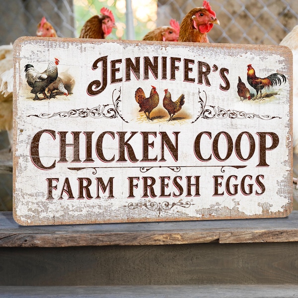 Chicken Coop Sign | Personalized | Vintage Design