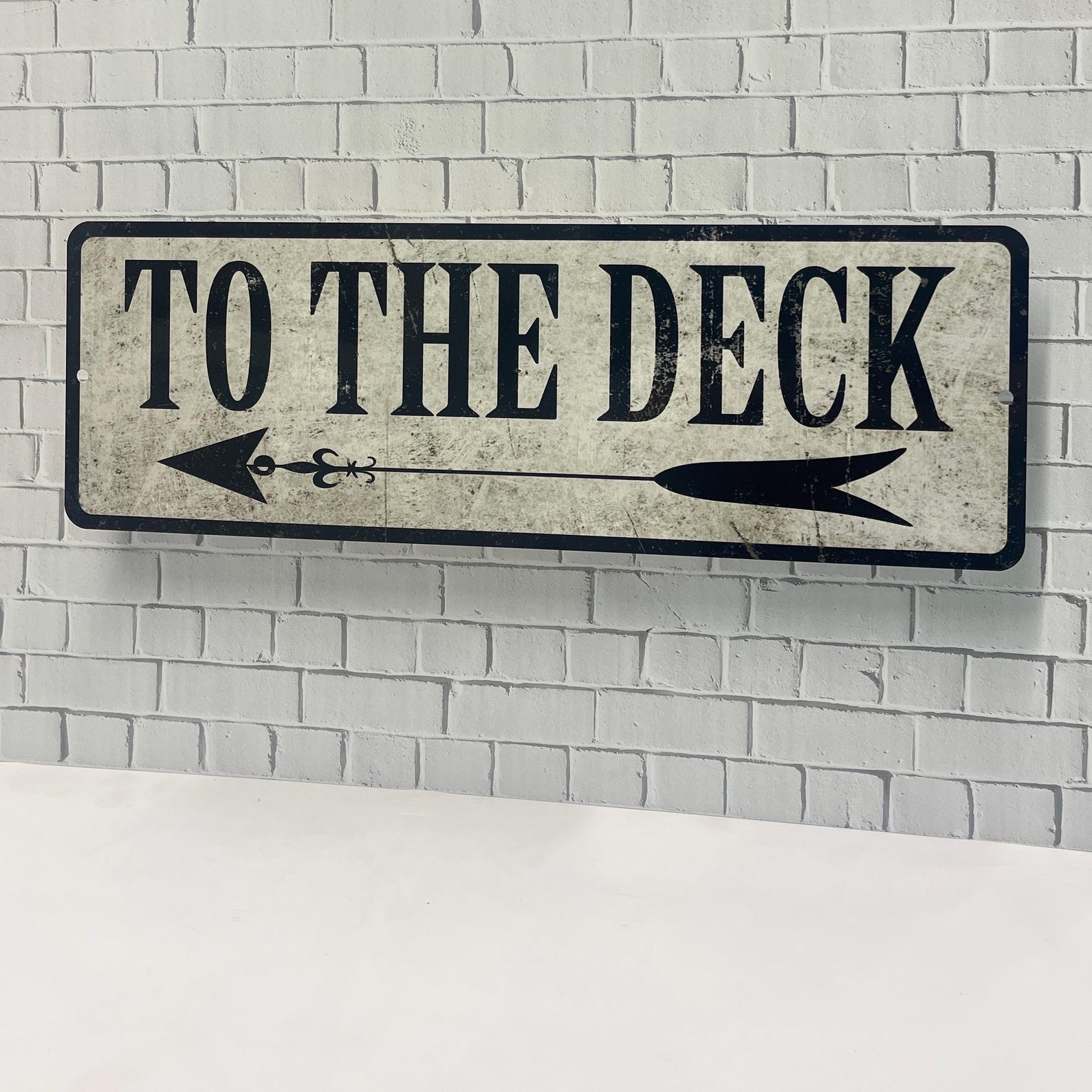 Custom Directional Metal Street Sign With Rustic, Weathered Appearance ...