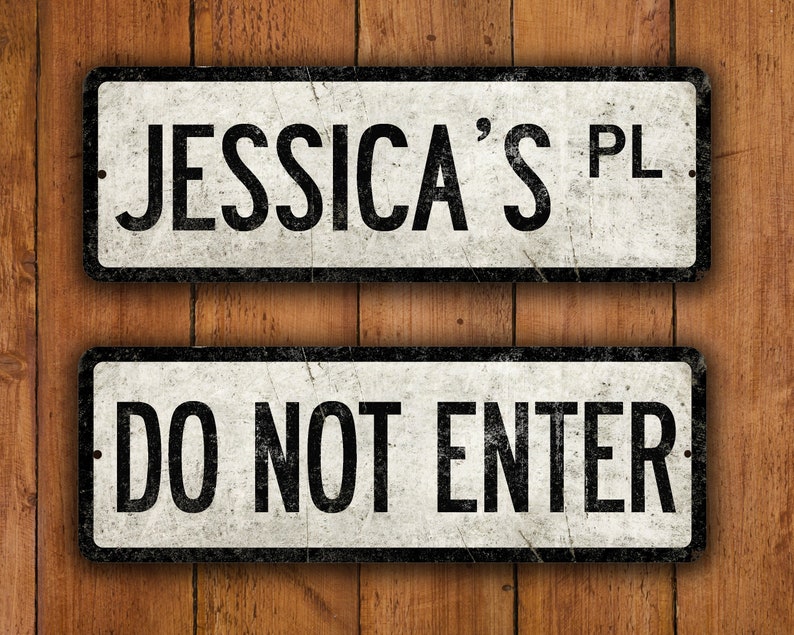 Custom Vintage Style Metal Street Sign With Weathered Etsy