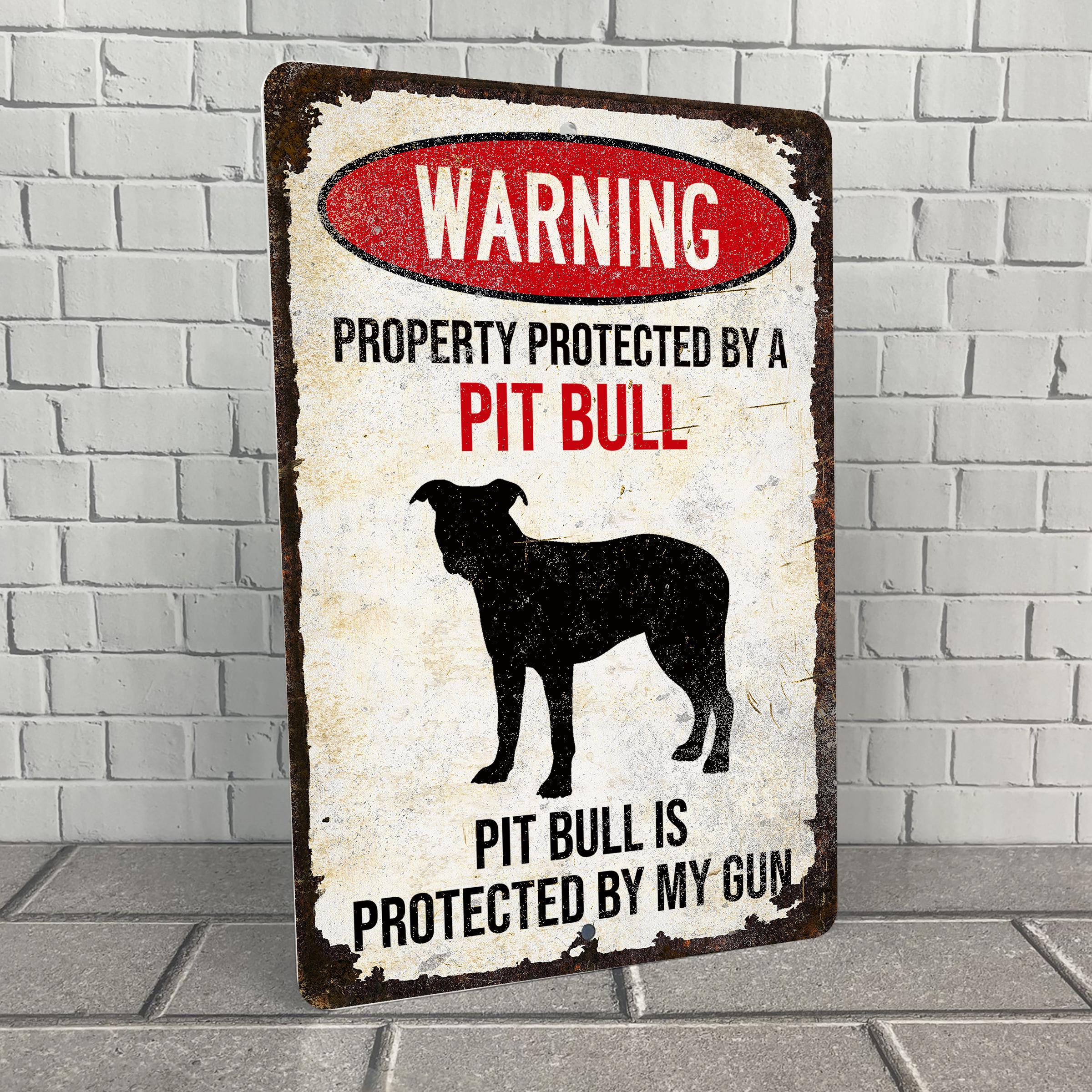 Funny Pit Bull Sign: Weatherproof Aluminum Dog Decor - Etsy