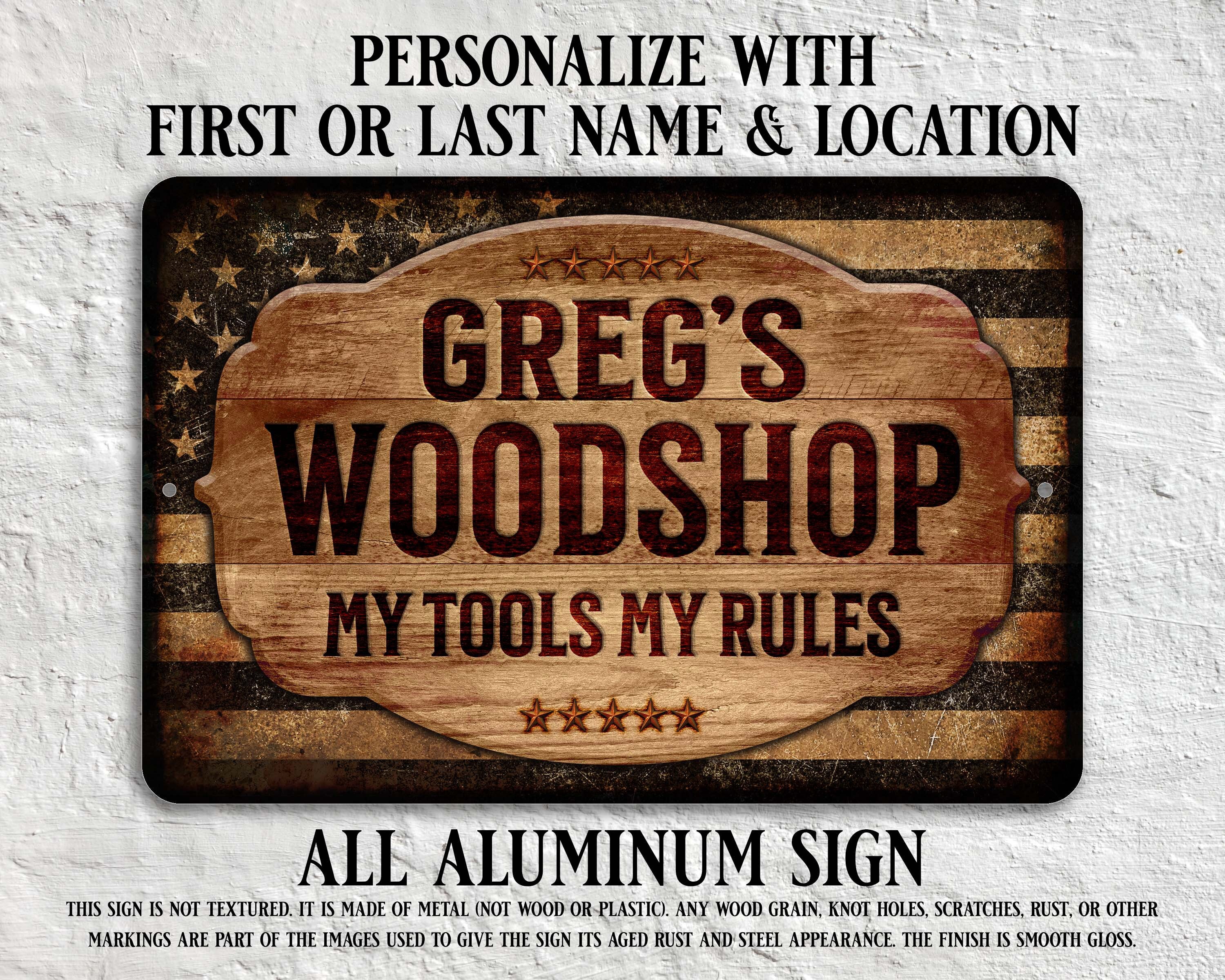 Custom Garage Sign Personalized Workshop Sign Rustic - Etsy