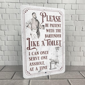 Bartender Sign | Funny Bar Sign | Man Cave Decor | Vintage Pub Sign