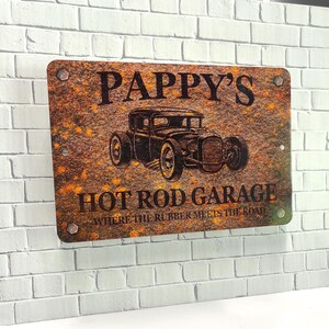 Custom Rusty Design Hot Rod Garage Metal Sign - Etsy