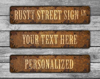 Custom Rusty Vintage-style Aluminum Sign With Weathered | Etsy