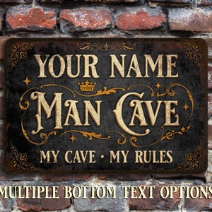 Custom Vintage Man Cave Sign | Personalized Wall Decor for Him