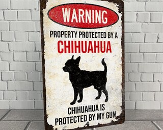 Danger CHIHUAHUA Zone - CARTELLO ATTENTI AL CANE In Adesivo Resistente Pannello In Forex Pannello In Alluminio O In Plexiglas