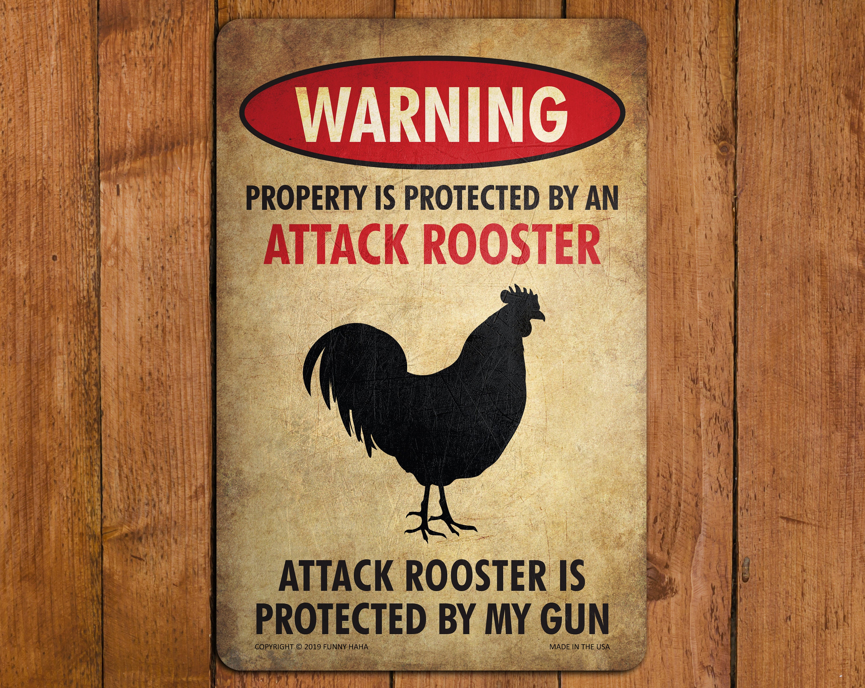 Rooster Sign Property Protected by an Attack Rooster Funny - Etsy Hong Kong Rooster Sign Property Protected by an Attack Rooster Funny - Etsy Hong Kong