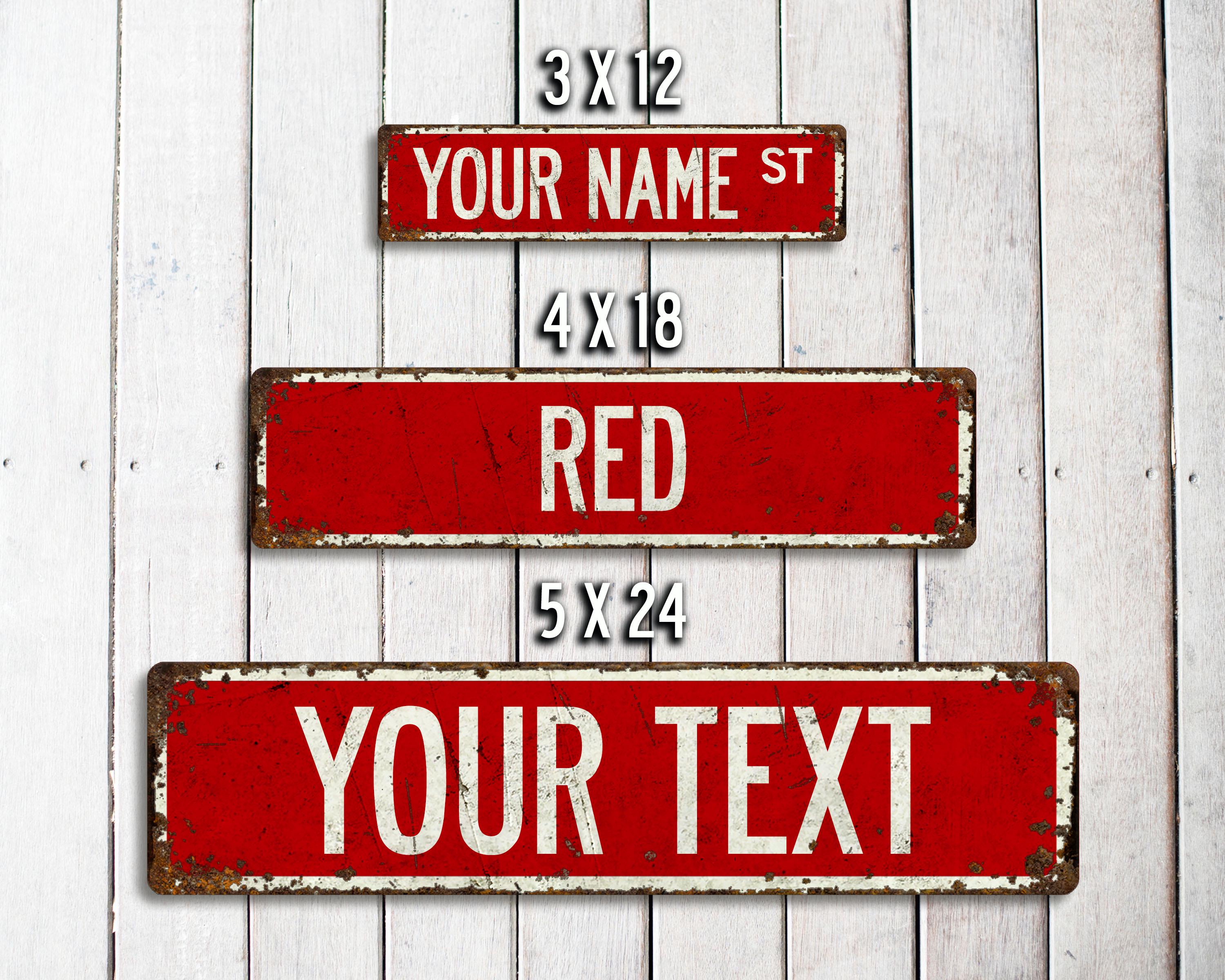 Custom Street Sign | Rusty Edge Name Plate | Vintage Metal Indoor ...