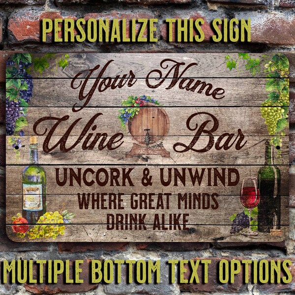 Wine Bar Sign | Custom Wine Bar | Personalized | Vintage Design