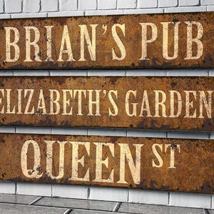 Custom Rusty Metal Street Sign Vintage-Style with Weathered Appearance - 4&quot; x 18&quot;