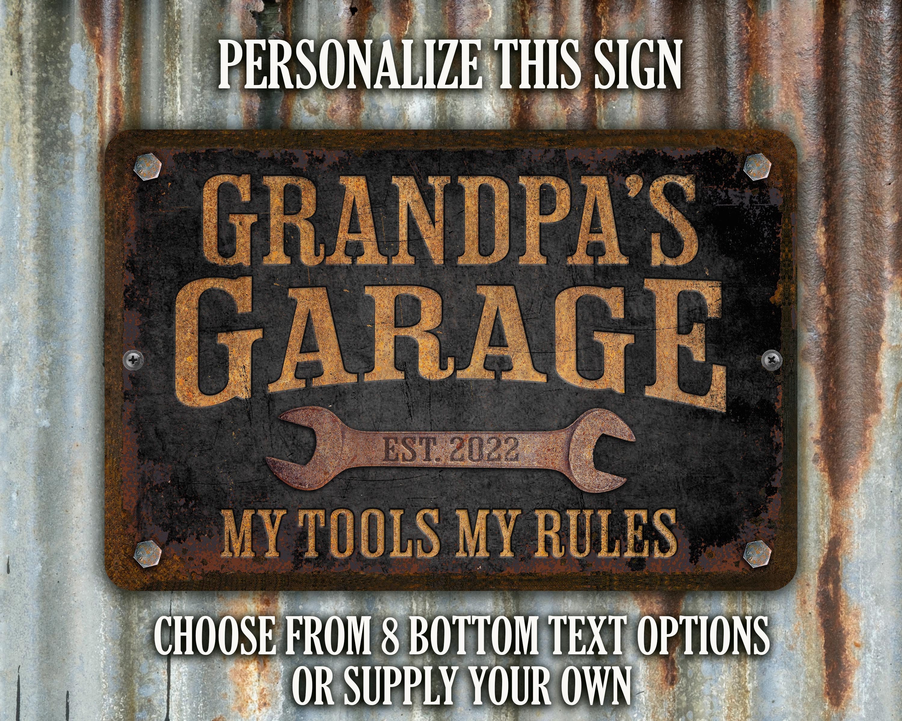 Custom Garage Sign Distressed Black Rusty Design - Etsy