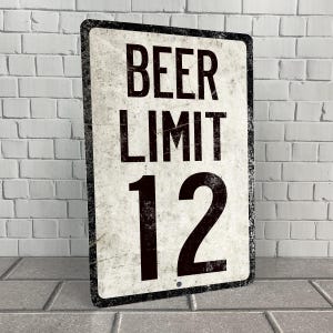 Customizable Drink Limit Metal Sign: Vintage-Style Bar Decor