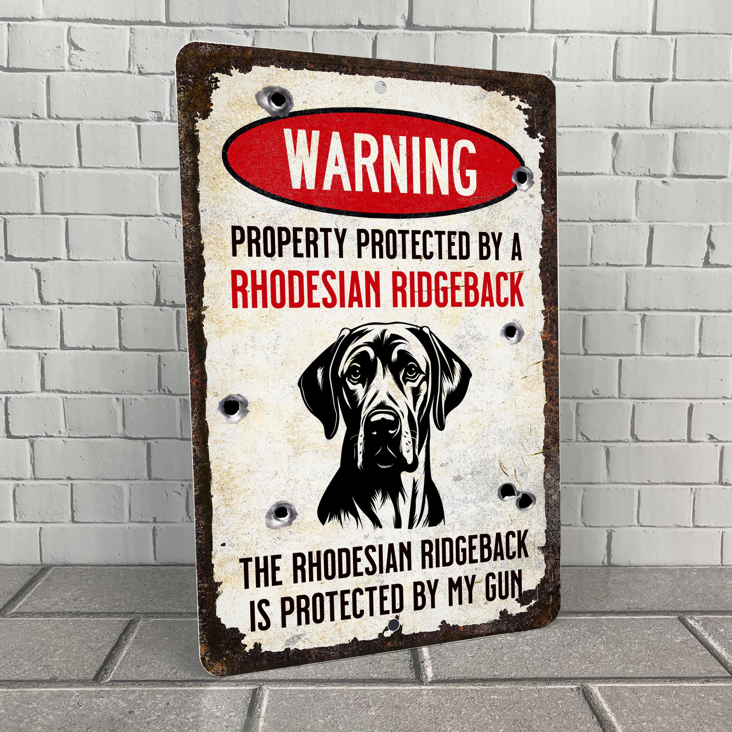 Rhodesian Ridgeback Sign Rhodesian Ridgeback Warning Sign: Property Protected Metal Decor - Etsy