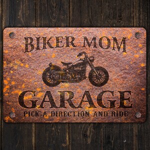 Panneau moto Garage pour motards personnalisé Plaque en métal personnalisée Design rouillé image 7