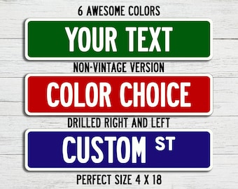 Custom Color Metal Street Sign - 4" x 18"