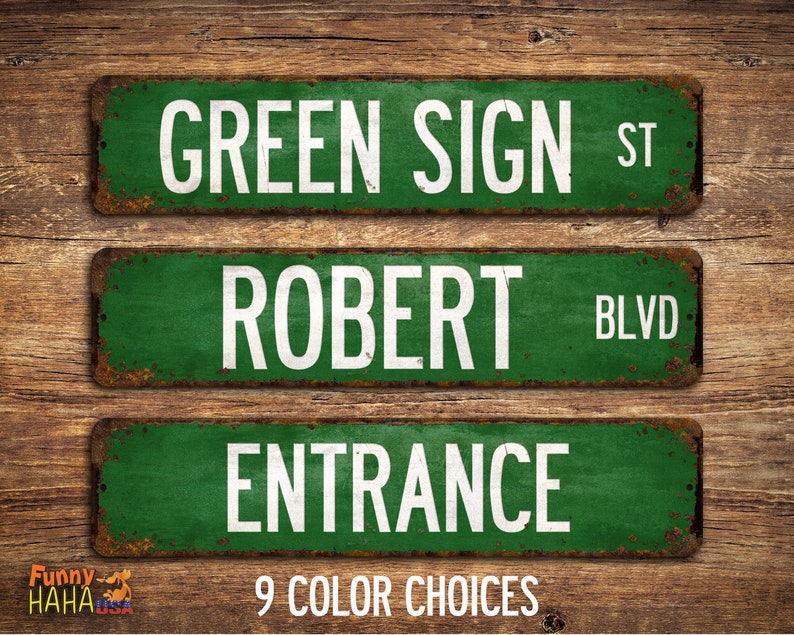 Custom Color Rusted Metal Street Sign Vintage-style With - Etsy