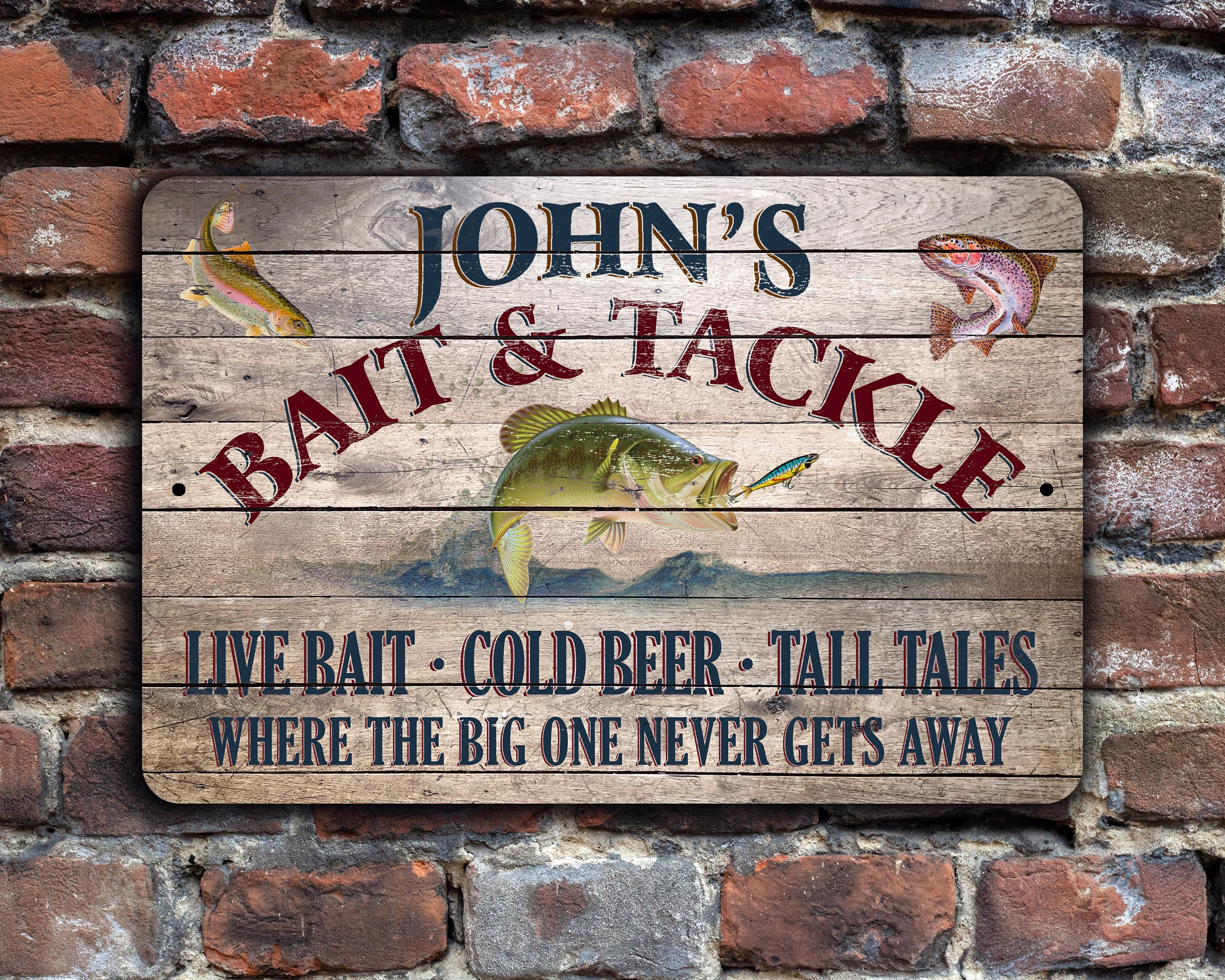 Personalized Fishing Sign Bait and Tackle 