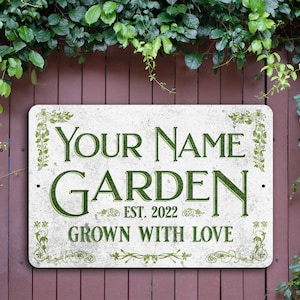 Personalized Metal Garden Sign | Custom Garden Sign | Outdoor Garden Plot | Vintage Design | Gift for Her | Mother's Day Gift