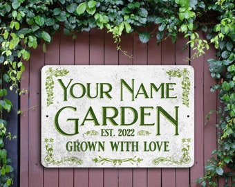 Personalized Metal Garden Sign | Custom Garden Sign | Outdoor Garden Plot | Vintage Design | Gift for Her | Mother's Day Gift