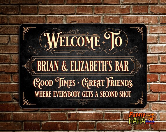 Vintage Bar Sign Personalized Metal Home Bar Sign Everyone.