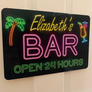 Neon Style Personalized Metal Bar Sign image 6