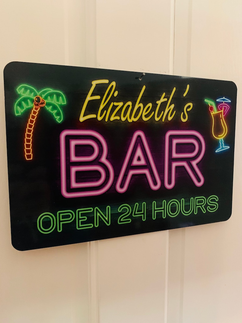 Neon Style Personalized Metal Bar Sign image 6