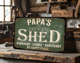 Funny Grandpa's Fix-It Shop Wooden Sign - Rustic Hanging Plaque For Workshop, Garage, Father's Day Gift - View #9