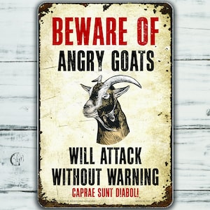 Goat Lovers Parking Only Violators Will Be Attacked style 2 Novelty Metal Sign 