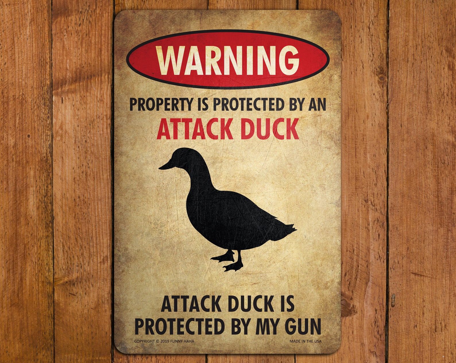 Beware of Duck Funny Metal Sign | Etsy