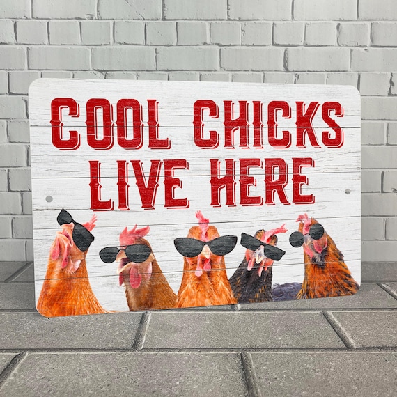 Vintage Chicken Coop Metal Sign - Rustic Farmhouse Wall Decor With Humorous Message