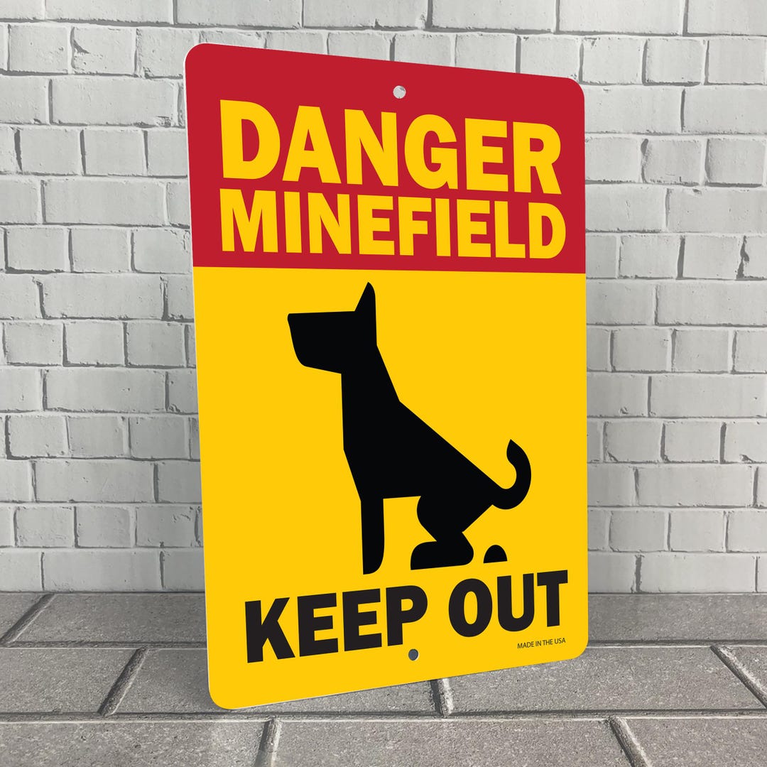 Funny Dog Sign | Danger Minefield | Poop Zone Metal Sign - Etsy