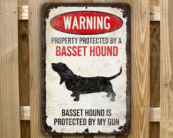 Basset Hound Sign: Beware of Dog, Vintage Style Aluminum Decor - Etsy