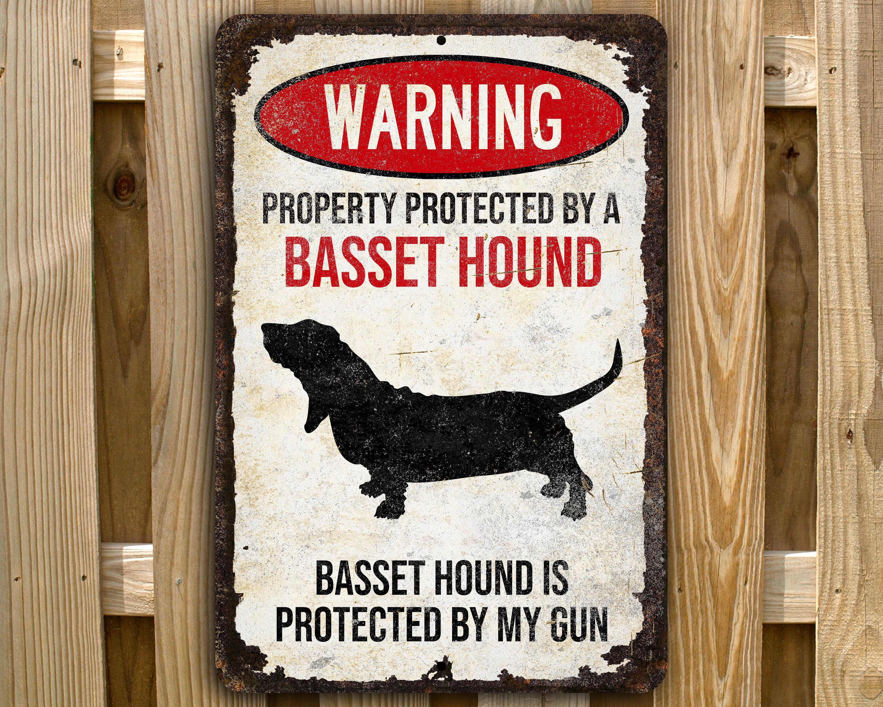 Basset Hound Sign: Beware of Dog, Vintage Style Aluminum Decor - Etsy